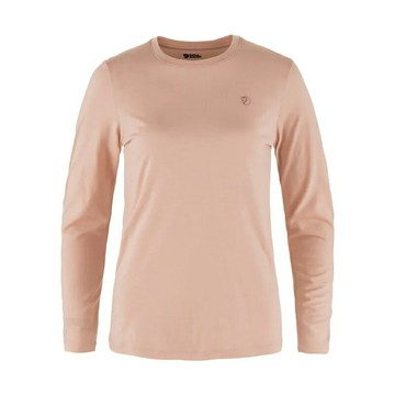 ├登山樂┤瑞典 Fjallraven小狐狸 Abisko Wool LS 長袖羊毛排汗衣 女 # FR84102-302 粉白玫瑰