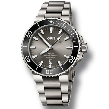 ORIS 豪利時 0173377307153-0782415PEB Aquis系列 鈦金屬日期錶 / 灰面 43.5mm｜樂天領券現折★全館特惠中★指定刷卡回饋10%