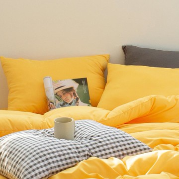 YESBEDDING 軟布丁鋪棉被  芒果黃  150x200cm