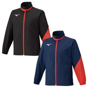 Mizuno 美津濃 立領外套 大童裝 防潑水 套裝 黑/藍 32MEC93209/32MEC93214