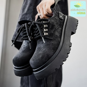 【英倫復古工裝】德比鞋 馬丁靴 男鞋 工裝靴 皮鞋 固特異工藝 加厚防滑大底 黑色百搭 秋季休閒通勤必備