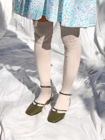 T Strap Wedges Slingback Khaki