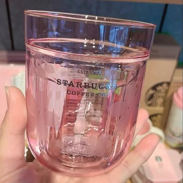 星巴克杯子2026新年禮物清倉特價優惠春季櫻花雙層玻璃杯桌面水杯高顏值透明杯