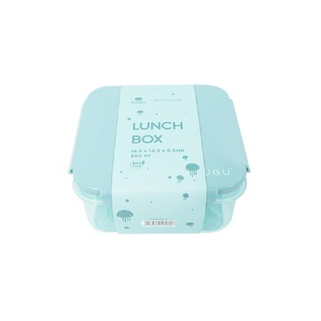 MUGU 沐咕寶貝 密封防漏保鮮餐盒 四面扣環 食品級安全材質 適用於洗碗機、微波爐  湖水藍  860ml  1個