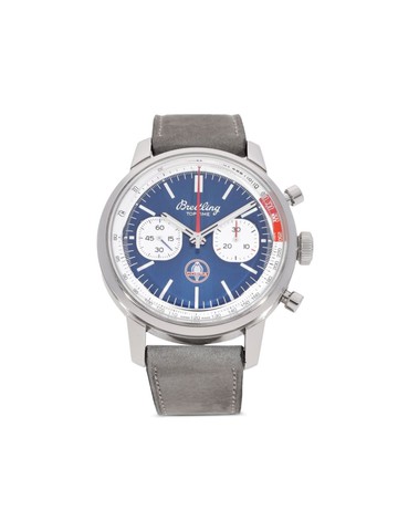 Breitling - pre-owned Top Time B01 Shelby Cobra 41mm - unisex - Sapphire Crystal/Calf Leather/stainless steel - One Size - Blue