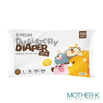 【怡家藥局】MOTHER-K K-MOM 頂級超薄瞬吸玩睡褲-褲型尿布(紙尿布-L/XL/XXL) 單入體驗包