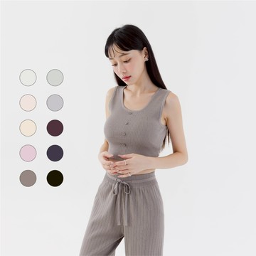 50% Fifty Percent｜排釦短版無袖背心【可配套組】【期間限定】｜02489822001