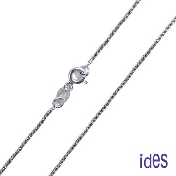 ides愛蒂思 義大利14K白金項鍊16吋（中空鍊）