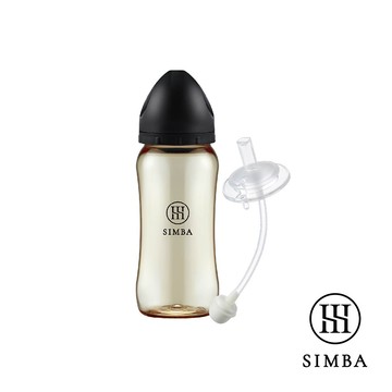 【黑潮來襲】小獅王辛巴 NO.6蘊蜜鉑金學習吸管杯(360ML)蒔黑-全齡適用