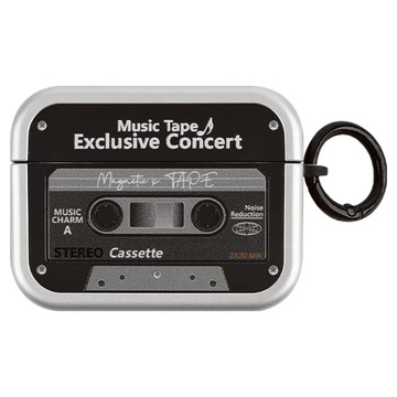 Koios AirPods pro 2黑色復古霧透磁帶造型耳機殼  黑色  1個  AirPods pro 2