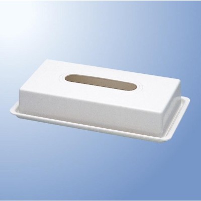 メラミン ティッシュボックス（浅型） エクセレンス・アイボリーホワイト(白)mellinaメリーナ/国際化工[M256SIW] 客室備品 プラスチック製