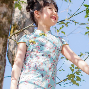 兒童旗袍 古風 四季款 邂逅春天