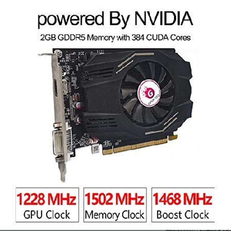 GPVHOSO GeForce GT 1030 GDDR5 2GB 64ビット DVI-D HDMI出力