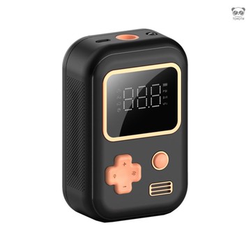 C01 車用充氣泵 手持車用充氣泵 便攜式可充電充氣泵 充滿自停 可給汽車/機車/腳踏車/球類充氣 帶LED燈 黑色（