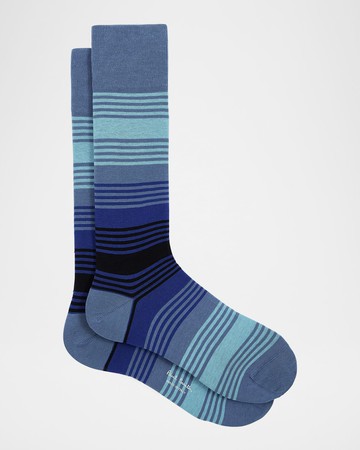 Men's Isodore Cotton Stretch Stripe Crew Socks