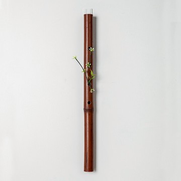 異興竹制花器掛式笛子茶道日式擺件家用裝飾拍照道具中式干花插花
