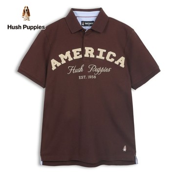 Hush Puppies POLO衫 男裝立體毛巾繡英文POLO衫