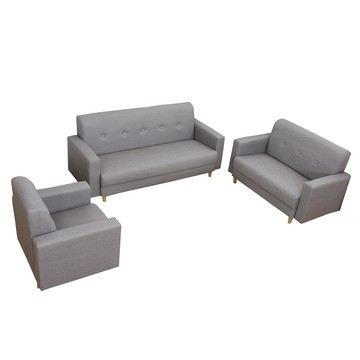 【多瓦娜】帕斯尼貓抓皮時尚三件式沙發組合(1+2+3)/三色灰