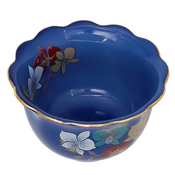 小缽-日本制 8.5cm 120mL陶瓷碗  繪金桔梗 藍色  1個