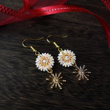 閃亮聖誕耳環 / 耳夾 | 絹線製 | 免運費