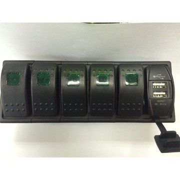 12V至24V5路開關帶USB充電點煙器