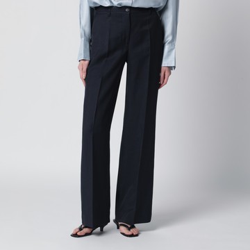 Blue viscose trousers
