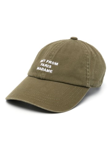 Drôle De Monsieur - slogan-embroidered baseball cap - men - Cotton - One Size - Green