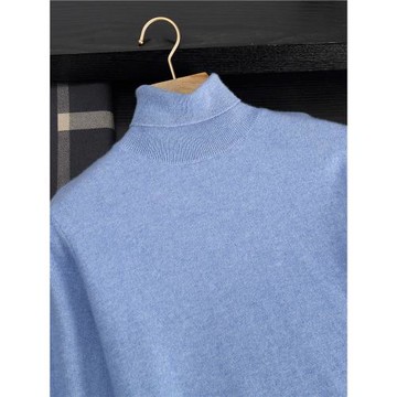 秋冬新款男士山羊絨衫男高翻領100%純色短款加厚毛衣打底衫針織衫