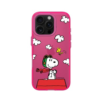 iPhone 16 Pro Clear 粉漾桃 - 史努比 Snoopy - 小小飛行員
