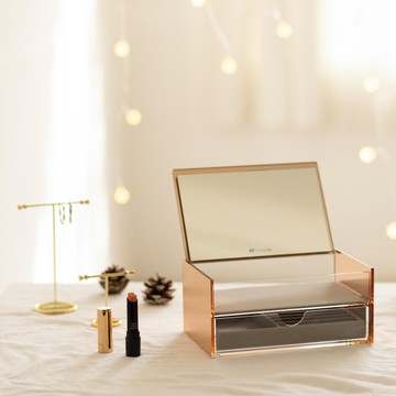 目喜生活 Moosy Life|玫瑰金・大月光雙層鏡面珠寶盒 - 單購｜玫瑰金大月光雙層鏡面珠寶盒