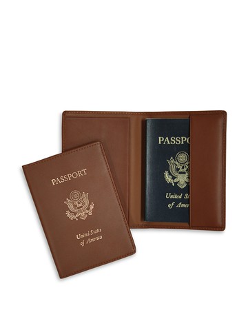 Royce New York Leather Rfid-Blocking Gold-Accented U. s. Passport Case