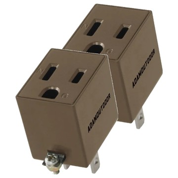 ADAMOUTDOOR 3轉2電源轉接頭 PW-301W  15A/AC125V/1650W Max  沙色  2個