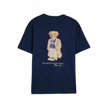 Polo Ralph Lauren RL 熱銷印刷圖案圖案短袖T恤-深藍色