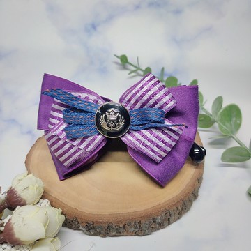 紫色格子香蕉夾鯊魚夾彈簧夾- 貴族