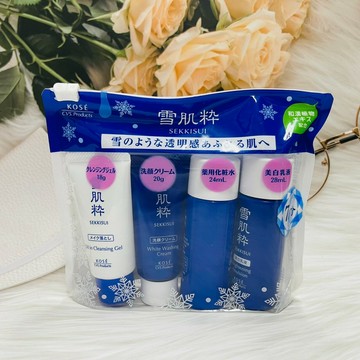 日本 KOSE 高絲 雪肌粹 旅行四件組 (卸妝凝膠18g+洗面乳20g+化妝水24ml+乳液28ml)｜全店$299 全家取貨免運｜領券9折｜APP下單最高再賺22%點數⚡品牌保養