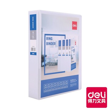 【Deli得力】封面插頁四孔無耳D型夾/白/背寬63mm/E5615N/孔距8cm【超取上限6本】|得力旗艦店