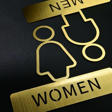 鏤空不銹鋼男女廁所 洗手間 營業牌 歡迎牌 歡迎光臨 開店必備 商業空間 標示牌 指示牌