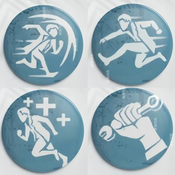 第五人格s牌徽章求生監管搏命窗彈圓形亮膜吧唧飛輪效應58mm掛件