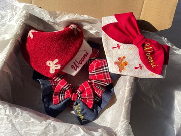 客製寵物聖誕領巾 新年禮盒組 Wooni Handmade