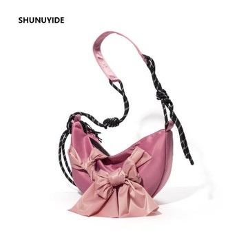 shunyide 原創小眾設計2023新款餃子包男單肩包女ins蝴蝶結通勤包