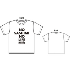 公式グッズ】ゴリパラ見聞録Tシャツ リスタート NO SASHIMI NO LIFE 白 | LINEブランドカタログ