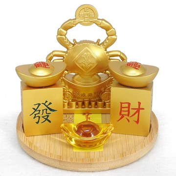 【吉祥開運坊】銅擺件 招偏財聖品【八方來財 橫財大將軍 蟹將軍 招偏財發財組合】開光 擇日