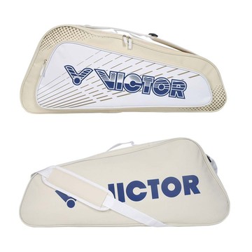 VICTOR 3支裝拍包-側肩背 拍包袋 羽毛球 裝備袋 手提 手拿 勝利 BR2103H 米黃丈青