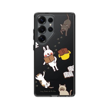 Galaxy S25 Ultra Clear 酷墨灰 - 懶散兔與啾先生 Lazy Rabbit and Mr.Chu - 一起午睡