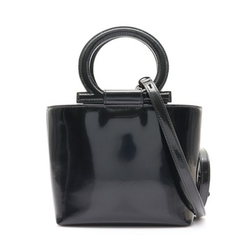 Salvatore Ferragamo 費拉格慕 黑色 漆皮 Gancini Mini 兩用包 【二手名牌BRAND OFF】