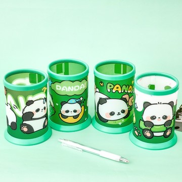熊貓筆筒 桌面收納筒 磨砂筆筒 DIY簡易組裝 收納盒 筆盒 獎勵品禮品 兒童節