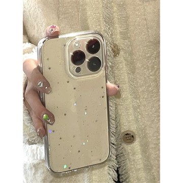 個性創意適用蘋果15手機殼iphone14promax透明精孔滴膠閃粉蘋果16promax防摔全包13