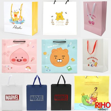 韓國大創 DAISO 禮物袋 紙袋 手提袋 購物袋 禮品袋 正版 凱蒂貓 小熊維尼 漫威 Marvel 萊恩 屁桃