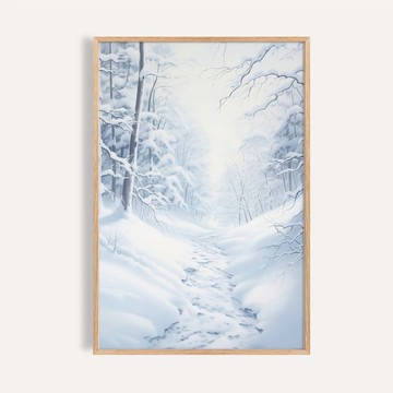 冬日森林風格 / 白霧雪徑 掛畫 海報 無框畫