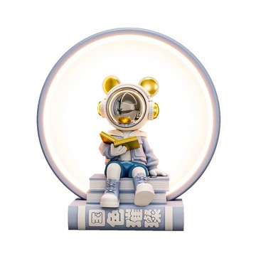 【易利談】太空人看書小夜燈 宇航員桌燈 臥室床頭燈 桌面擺件 軟裝裝飾 創意生日禮物
